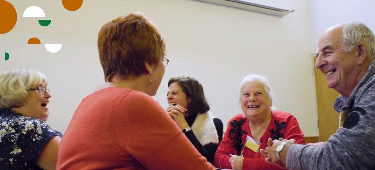 People talking in memory cafe